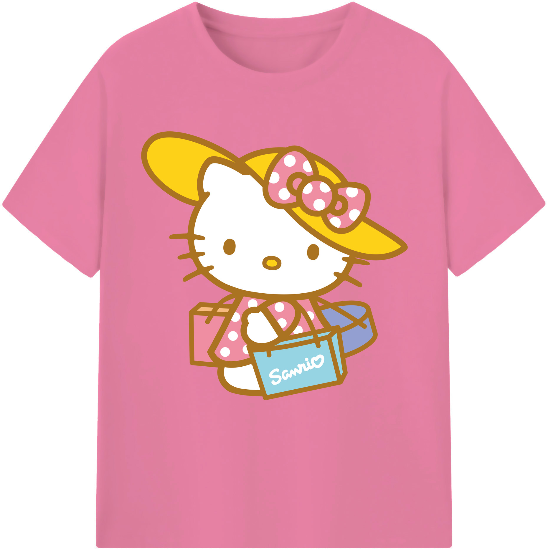 （画像用） Hello Kitty ハローキティ 綿100％半袖Tシャツ（フロントプリント）